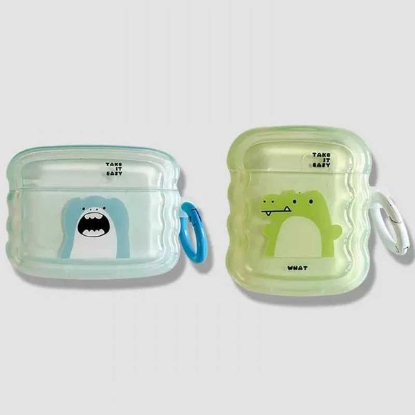 Custodie per cellulari Ins Cute Shark Coppia Wave Custodia per Apple Airpods Pro 2nd Cartoon Auricolare Custodia morbida in TPU per Airpods 2 1 3 Custodia Earpods