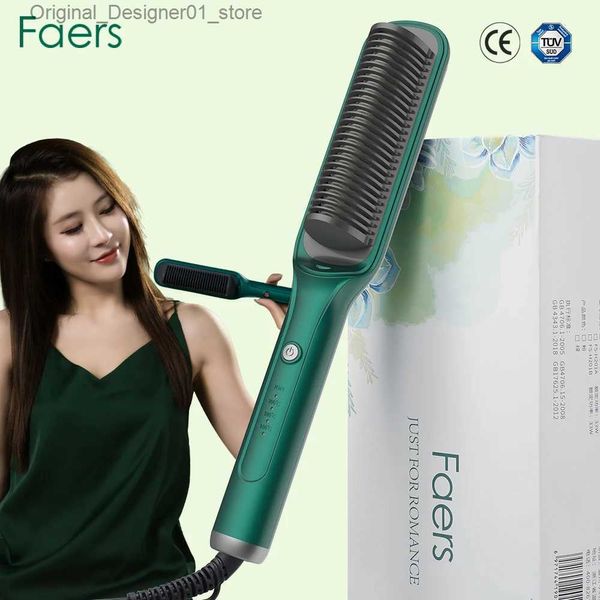 Saç düzleştiriciler Profesyonel saç düzleştirici fırça elektrikli saç fırçaları negatif iyon taşınabilir sıcak tarak anti-ölçeklendirme seramik saç bakım stilini q240124