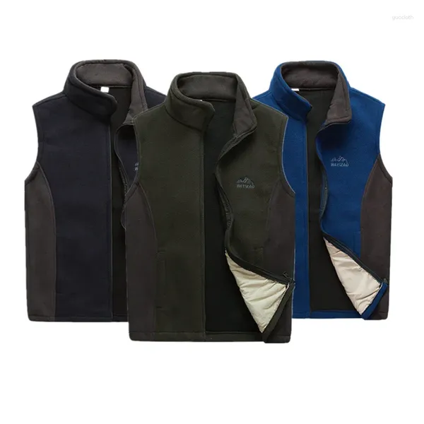 Gilet da uomo 2024 caldo autunno e inverno allentato grande gilet di velluto a doppia faccia colletto alla coreana coordinato gilet in pile polare casual