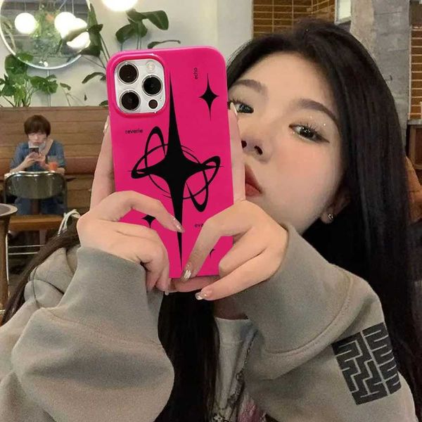 Casos de telefone celular Sacos de noite Luxury Korea Hottie Pentagram Soft Case para iPhone 13 15 Pro Max 14 12 Pro 11 X XR XS 7 8 Plus SE MiNi Capa de silicone à prova de choque J240123
