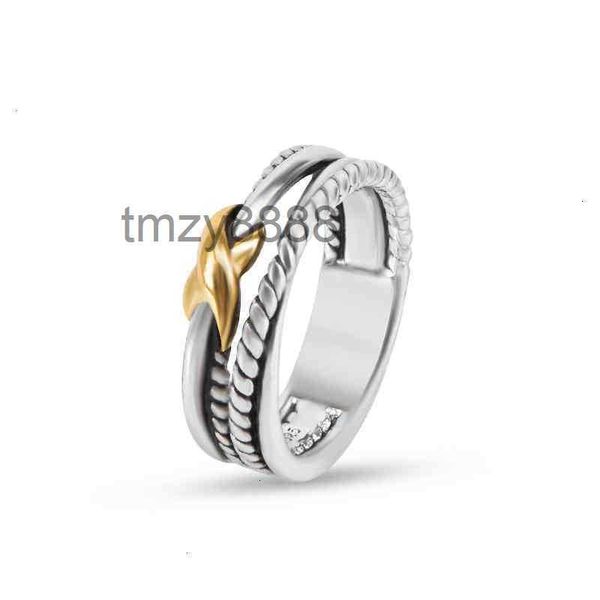 Кольца для женщин Дизайнерское кольцо Любовь Модные украшения Крест Классический Медный Винтаж x Подарок на помолвку Бриллиант Свадебный Серебро P72T
