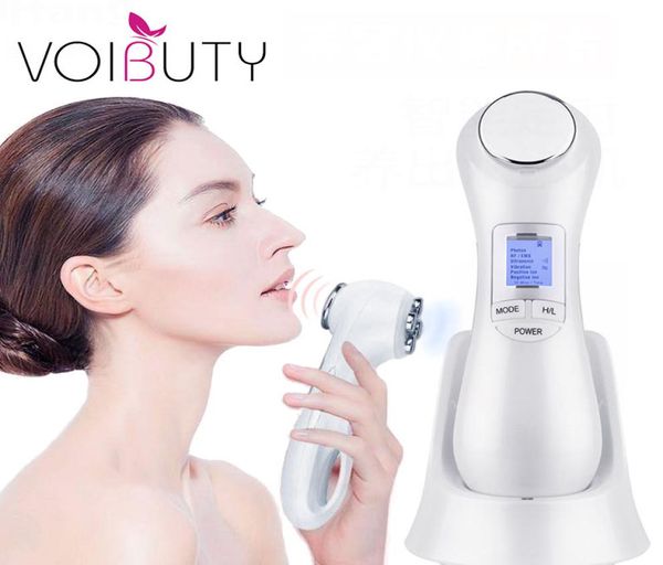 5 in 1 LED RF Pon Therapie Gesichts Haut Lifting Verjüngung Vibration Gerät Maschine EMS Ionen Mikrostrom Mesotherapie Massagegerät1133085