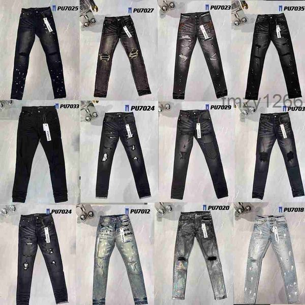 Paarse Jeans Denim Broek Heren Designer Jean Heren Broek High-end Kwaliteit Recht Ontwerp Retro Streetwear Casual Joggingbroek Joggers Broek NL66