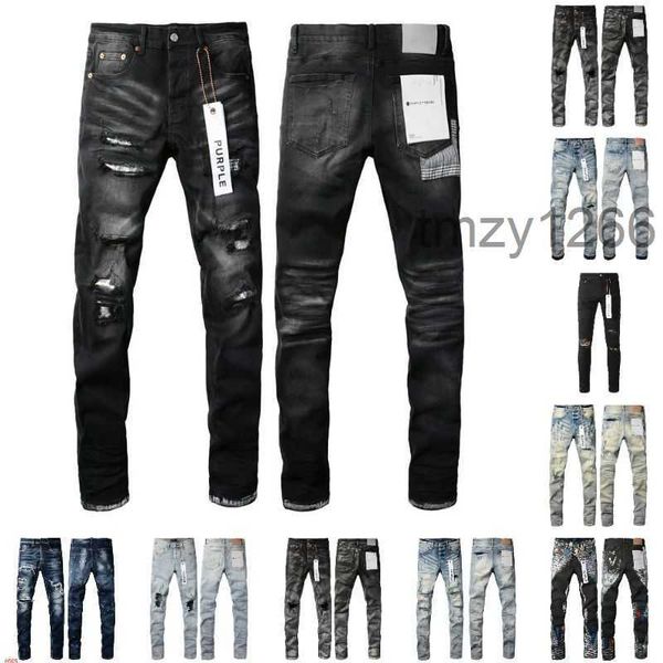 Designer Mens Jeans Roxo para Homem Retro Patchwork Calças Flared Wild Stacked Rasgado Calças Longas Reta Y2K Baggy Lavado Faded Homens GK4C