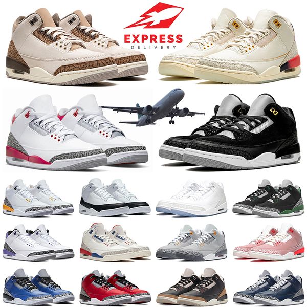 3S-Basketballschuhe für Männer und Frauen Jumpman 3 White Cement Reimagined Racer Blue Palomino Jordanss Fire Red Laser Orange Pine Green Jordan3s Katrina Herrentrainer