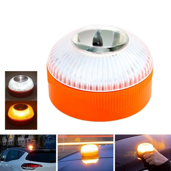 Lampada magnetica per auto a LED stroboscopica, luce di emergenza, torcia elettrica, induzione, lampada per incidenti stradali, faro, accessorio di sicurezza, giallo rosso blu bianco