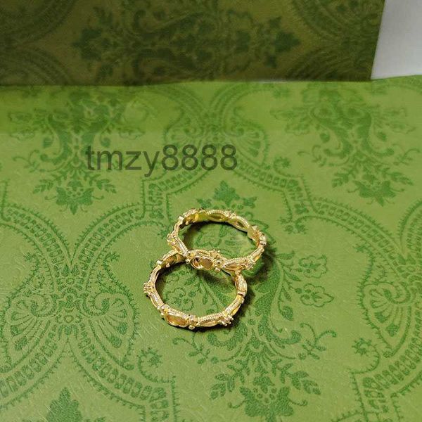 Anéis de designer diamante moda oco flor anel de ouro na moda casal presente de férias premium de alta qualidade ssnz