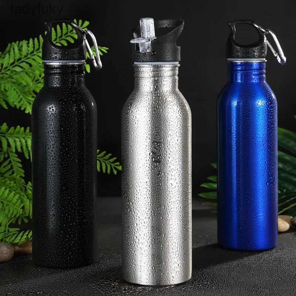 Garrafas de água gaiolas 750ml grande capacidade ciclismo acampamento garrafa de água bicicleta ao ar livre 304 copo de água de aço inoxidável portátil metal drinkware sportsl240124