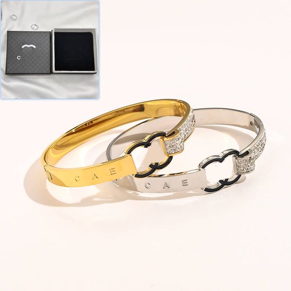 Canal feminino canal de luxo mandril penteado de alta qualidade de pulseira de pulseira de alta qualidade para mulheres para mulheres de amor romântico bangle boutique boutyless aço pulseira