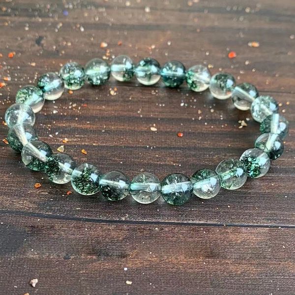 MG1834 Naturale 8 MM Clorito Verde Quarzo Fantasma Bracciale Chakra Guarigione Della Pietra Preziosa Gioielli di Protezione Dell'energia Negativa