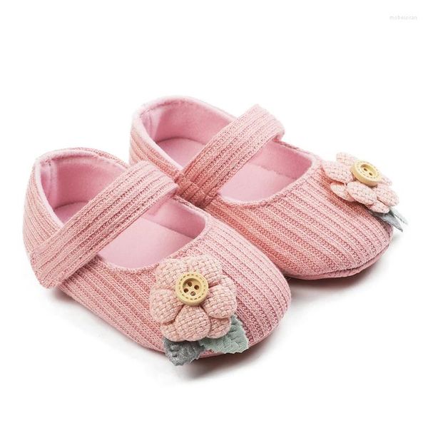 Primeiros caminhantes nascidos bebê menina sapatos respirável bonito flor design antiderrapante casual criança sola macia andando