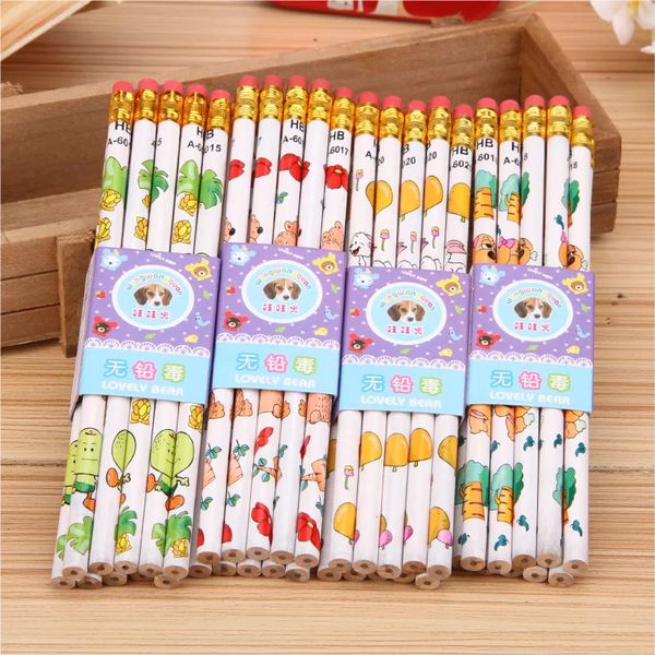 150pcs high quality wooden pencil cartoon small animal HB pencil professional school writing supplies 240122