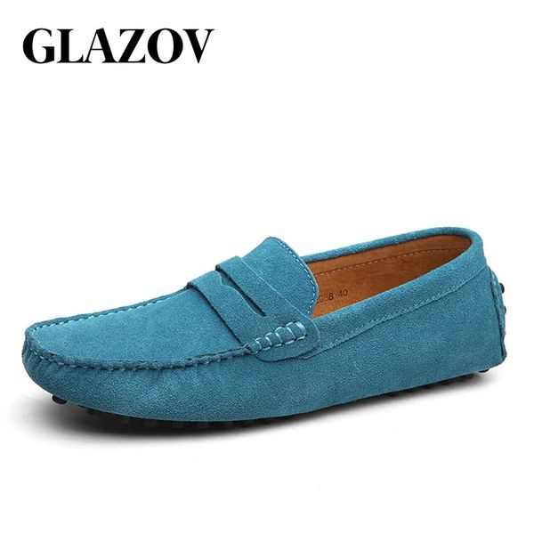 GLAZOV Moda Uomo Mocassini Scarpe Casual da Uomo Mocassini in Pelle Scamosciata Masculino Traspirante Slip on Scarpe da Barca Chaussures Hommes 240119