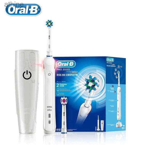 Электрические зубные щетки Сменные головки Oral B Pro2000 Звуковая зубная щетка Аккумуляторная 2-минутный таймер Полностью водонепроницаемая щетка для чистки зубов для взрослых YQ240124