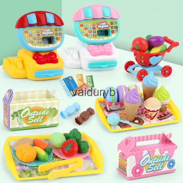 Strumenti Laboratorio Mini supermercato Registratore di cassa Casa dei giochi Carrello della spesa Set ldren's Toysvaiduryb