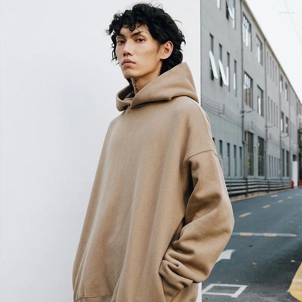 Erkek Hoodies Europe ve America Modaya Marka Velvet Kalınlaştırıcı Sweatshirt Street Giyim Hoodie Çift Boş Zaman Gevşek Düz Renk Rahat