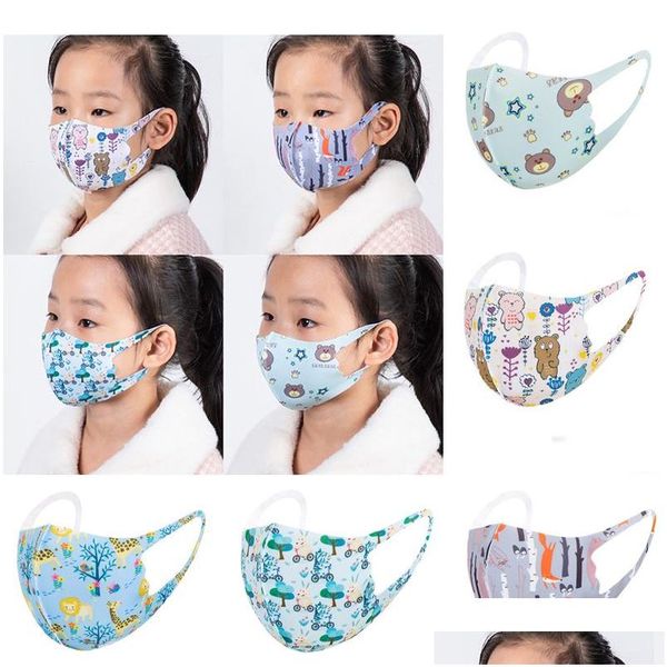 Andere Home Garden Kinder Gesichtsmaske Cartoon Tier Gedruckt Staub Waschbare Mundmasken Wiederverwendbare Schutz Kinder Mode Schild Whol Dh7Qx