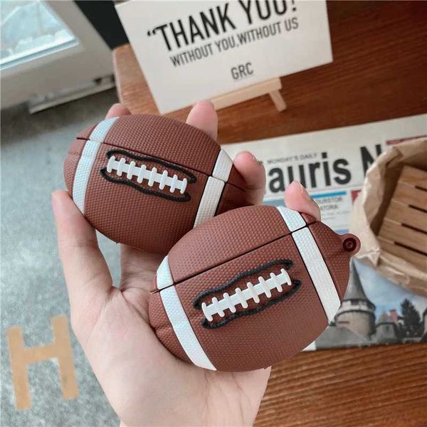 Casos de telefone celular Creative Simulado Futebol Americano Capa de fone de ouvido para Apple Airpods Pro 3 Case para Airpods 3 3ª Geração Air Pod 2 1 Case