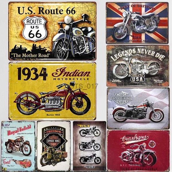 Pintura de metal motocicleta clube sinal de metal placa do vintage motocicleta estanho sinal decoração da parede para garagem barra metal artesanato retro estrada cartaz