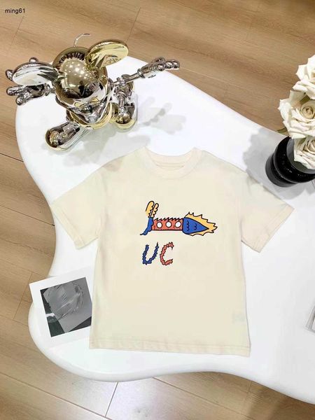 Marka Bebek T-Shirts Ejderha Desen Baskı Çocuk Tees Boyut 100-150 Çocuk Tasarımcı Giysileri Pamuk Erkek Kız Kısa Kol Jan20