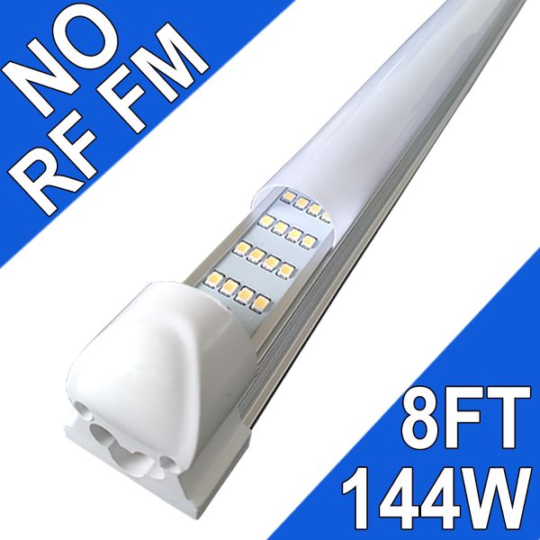 Luminária única integrada LED T8, 8FT 144000lm, 6500K branco super brilhante, luz LED utilitária para loja de 144W, luz de teto e sob o gabinete para garagem elétrica com fio usastock