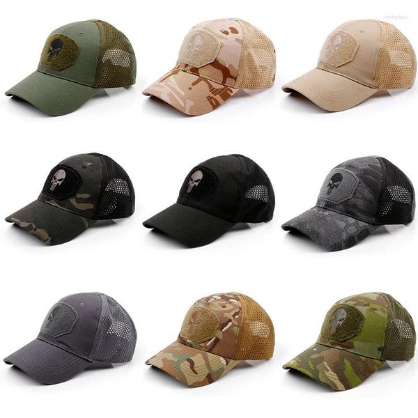 Berretti da baseball Tattici Uomo Donna Berretto da baseball Mesh Traspirante Cranio Jungle Visiera parasole Snapback Cotone Camouflage Cappelli parasole per esterni H036