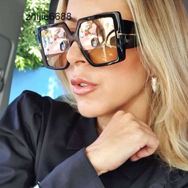 Tomity Fordity Sun Sonnenbrille Marke Design Übergroße Quadratgläser für Frauen Männer Mode Retro Sommer Big Driving Travel UV400 Farbtöne