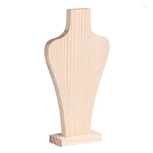 Sacchetti per gioielli Ritratto Collana Espositore Supporto per gioielli Busto di manichino in legno per finestra pendente