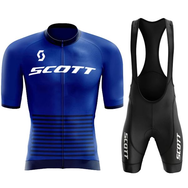 SCOTT Radtrikot-Set, klassisches MTB-Rad-Trägershorts-Set, reflektierend, individuelle Fahrradbekleidung, Fahrradbekleidung, Maillot Ciclis 240119