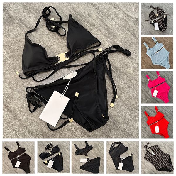 Womens bikini designer roupa de banho senhoras maiô cel designers dois conjuntos de banho meninas roupas praia verão marca terno natação fz1