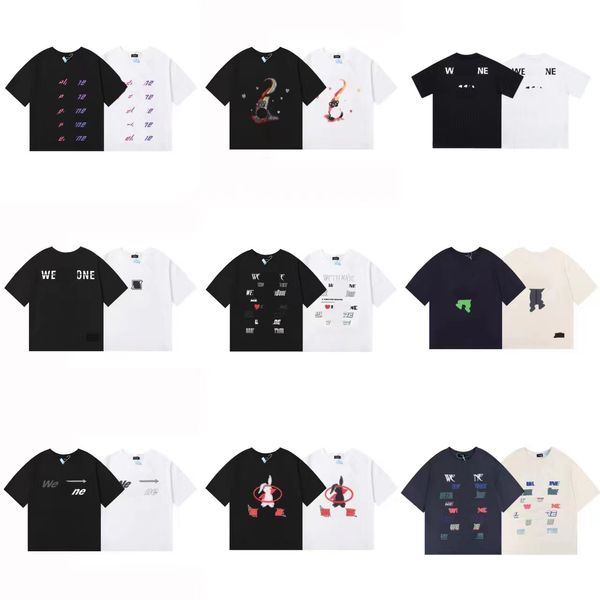 Tasarımcı Tshirt Lüks Marka Tişört Erkekler Kadın Mürettebat Boyun Kısa Kollu Gömlek Moda Ins Street Giyim Hip Hop T-Shirts Erkekler Rahat Tees 18 Stiller Siyah Beyaz