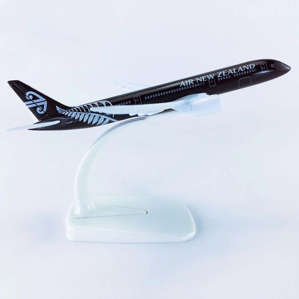 16cm preto ar zelandia companhias aéreas boeing 787 b787 airways diecast avião modelo avião liga de metal aeronaves crianças presentes 240118