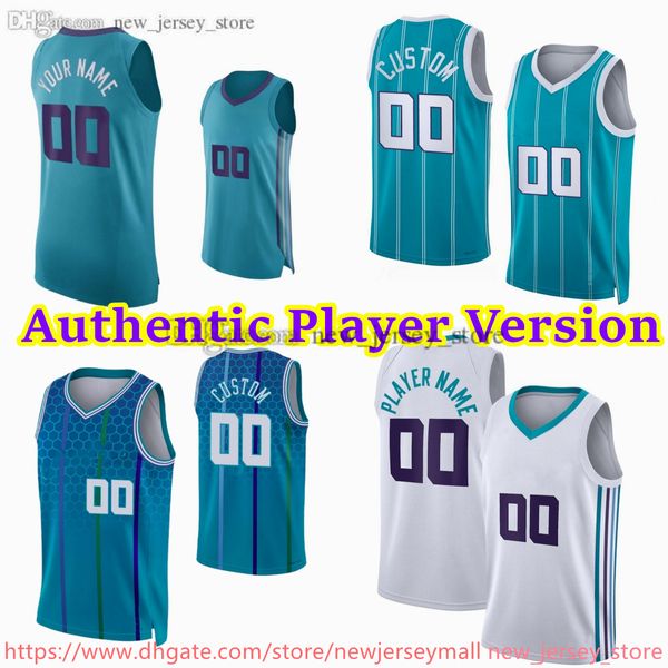 1 LaMelo Ball Jersey Personalizado Versão do Jogador 20 Gordon Hayward Basquete Autêntico Costurado Jerseys 0 Miles Bridges 24 Brandon Miller Mark Williams Lowry Bouknight