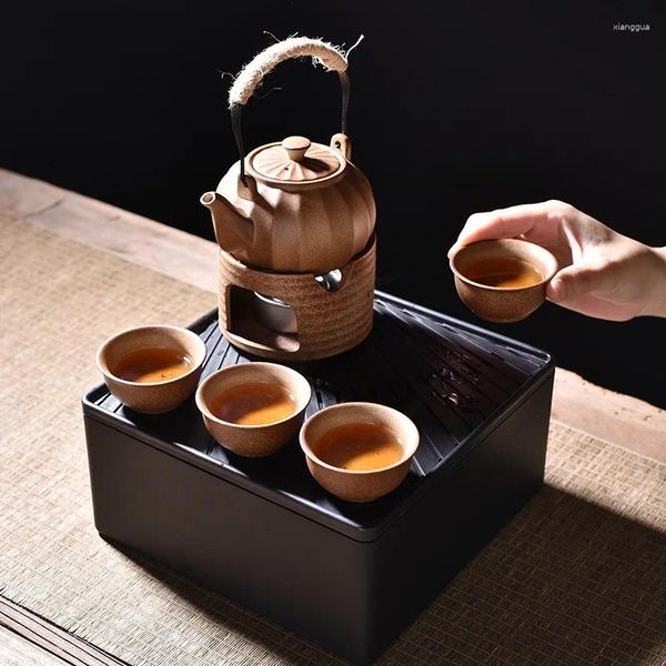 TeAware Setleri Dxuialoi Taşlanabilir Açık Havak Kabak Tenceresi Çay Tepsisi Çay Teapot Seyahat Seti Isıtıcı Seramik Su Isıtıcısı Çay Hediye