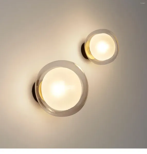 Lampada da parete a LED Sconce Lampada a sfera moderna in vetro semplice per soggiorno Camera da letto Corridoio Scala Cucina decorativa