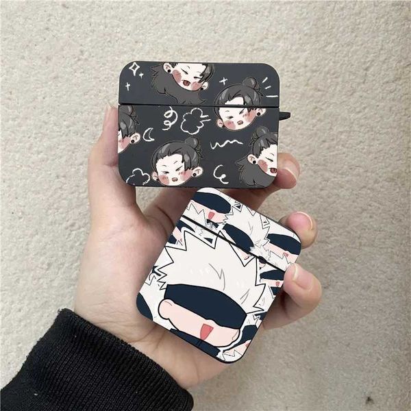 Mobiltelefonhüllen Geto Suguru Jujutsu Kaisen Anime Earphone Hülle für AirPods 1 2 3 Schwarze Schutzhülle Satoru Gojo Fundas für Air Pod Pro 2