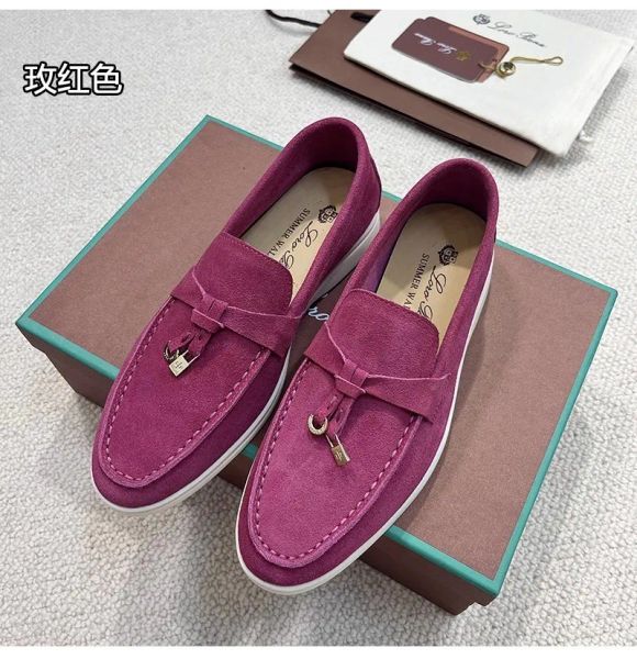 Scarpe casual da donna con tacco piatto in pelle scamosciata rossa di design mocassini da passeggio estivi loro pianoforte scarpa da uomo tasman di lusso sneakers in pelle da esterno mocassino slip on shoe Taglia