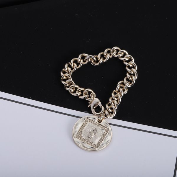 Bracciale a catena in oro con diamanti Bracciale di design per amanti Braccialetti con ciondoli Lettera per gioielli di moda donna