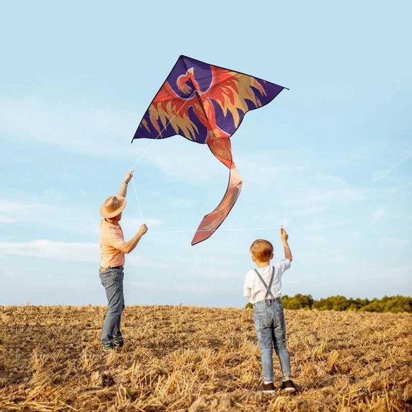 Аксессуары для воздушных змеев Yongjian Fire Phoenix Kite для начинающих и детей. Легко летающие игрушки на открытом воздухе. Пляжные змеи для активного отдыха. С веревкой для воздушного змея 50 м.