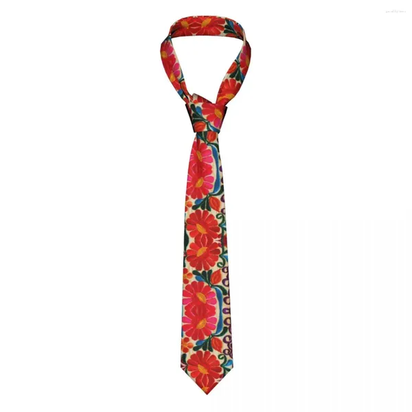 Fliegen Benutzerdefinierte Mexikanische Blumen Stickerei Kunst Männer Mode Seide Textil Floral Folk Krawatte Für Hochzeit