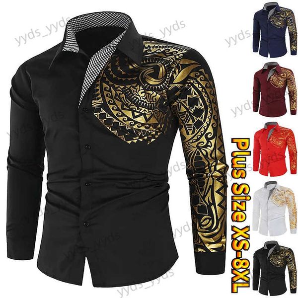 Camicie casual da uomo Camicia da uomo a maniche lunghe dal design classico Camicia casual quotidiana con bottoni Camicia con stampa cool di personalità Camicia slim fit alla moda XS-8XL T240124