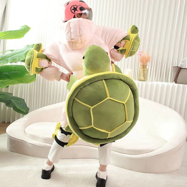 35-80cm adorável tartaruga brinquedos de pelúcia tartaruga recheada almofada macia esportes ao ar livre esqui skate proteção travesseiro quadril acolchoado boneca 240123