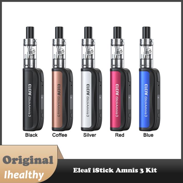 Eleaf iStick Amnis 3 Kit 900mAh bateria de tensão ajustável com tanque de acionamento GS de 2ml adota carregamento de bobinas de ar GS USB-C