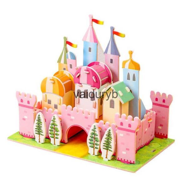 3d quebra-cabeças diy quebra-cabeça castelo construção casa modelo de papel jardim de infância brinquedos educativos para crianças