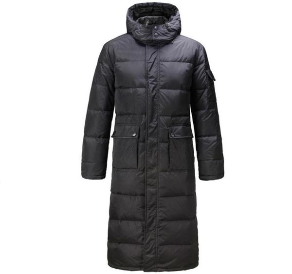 Mit kapuze Extra Lange 90 Ente Daunenmantel Männer Casual Schwarz Outwear Daunenjacken Männliche Dicke Daunenmantel Mode Pufferjacke JK784 T5721087