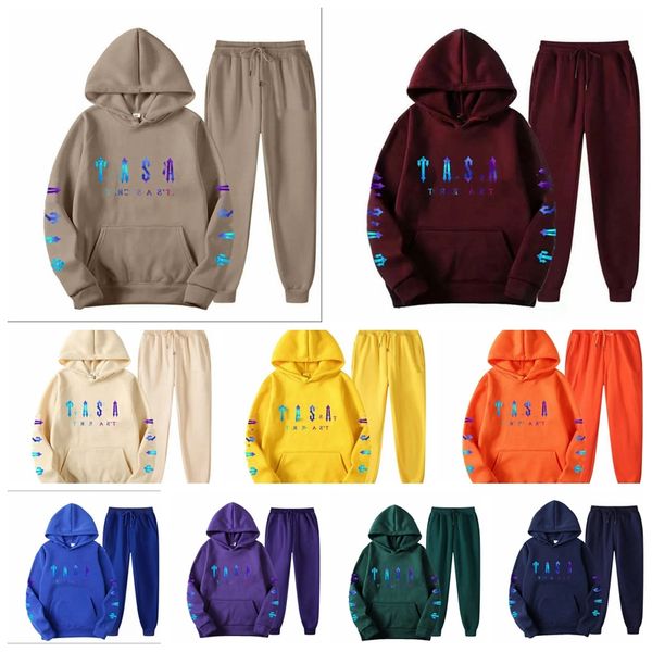 Neuer Unisex-Designer-Hoodie, Straßensportbekleidung, Sportbekleidung, Luxus-Trapstar-Sportbekleidung, Hoodie-Hosen-Set, modischer, mit Briefdruck verzierter dicker Kapuzenpullover