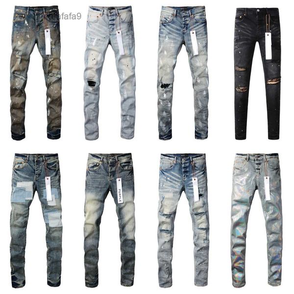 Roxo Jeans Calças Mens Jeans Designer Jean Calças Pretas Highend Qualidade Design Reto Retro Streetwear Casual Sweatpants Designers Corredores Pant TN AS3Y