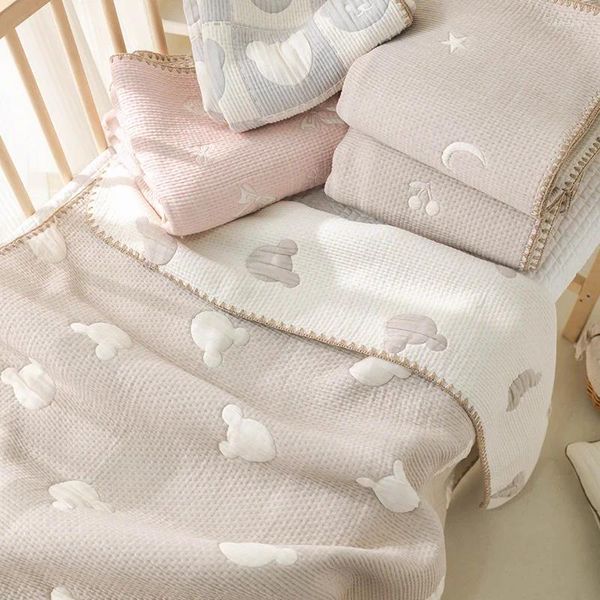 Coperte quadrati di mussola per nacque nato estate per biancheria da letto coperta trapunta per passeggino copertura del sonno swaddle foglio di lenzuolo asilo