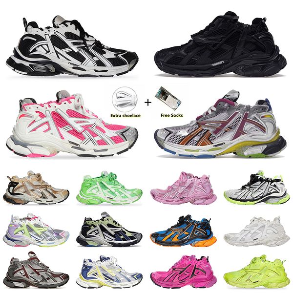 2024 Belanciaga Runners 7.0 Scarpe casual di alta qualità Marchio di lusso Donna Uomo Blu Arancione Nero Fluo Arancione Multicolor Scarpe da ginnastica traspiranti Scarpe da ginnastica Taglia 35-46 dh gate