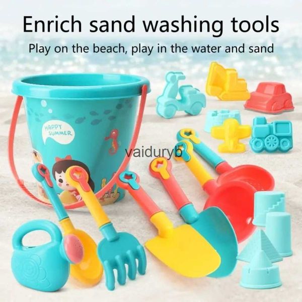 Modellvaiduryb Sandspiel-Wasserspaß 18 Sätze Kinder-Strandspielzeug Sanduhr Baby-Reise-Outdoor-Werkzeuge mit Rechen Gießkannen Schaufel Modelvaiduryb